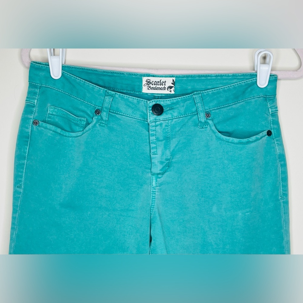 Scarlet Boulevard Teal Skinny Jeans